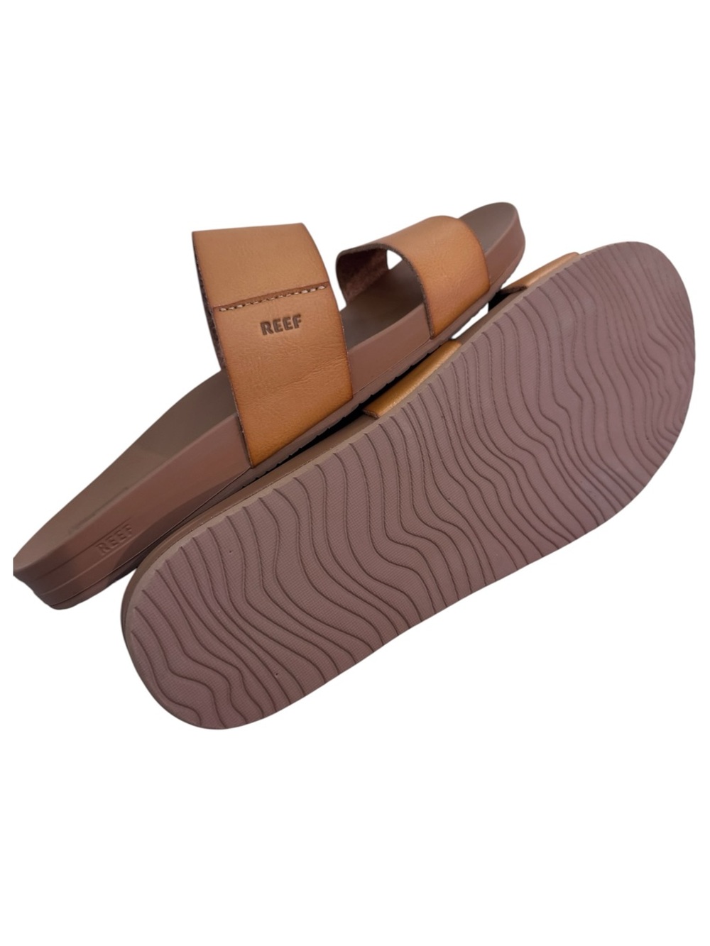 REEF Cushion Vista Tan Double Strap Slide Sandals 9 - Picture 6 of 9